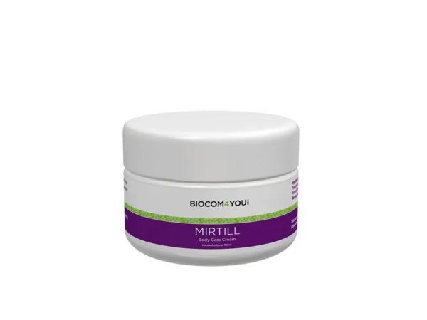 Biocom Mirtill telový krém.Telový krém Mirtill (čučoriedka) Vhodný pre všetky typy pleti, obzvlášť výborný je na mastnú pleť s rozšírenými pórmi.